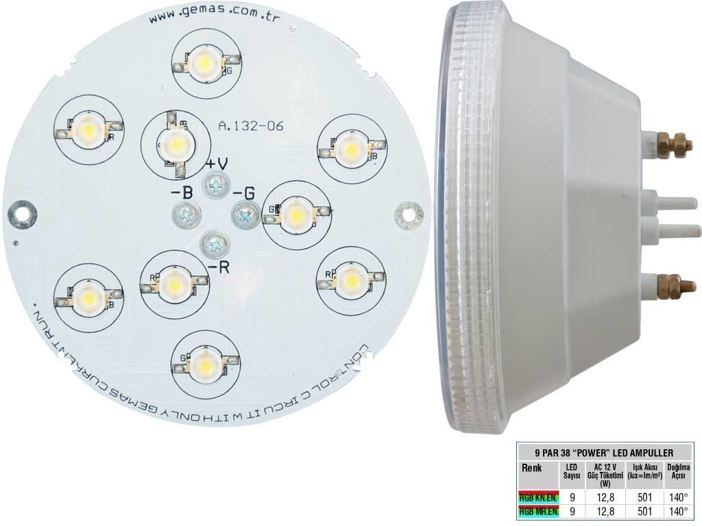 Rainbow 9 Par 38 Power Led Ampul