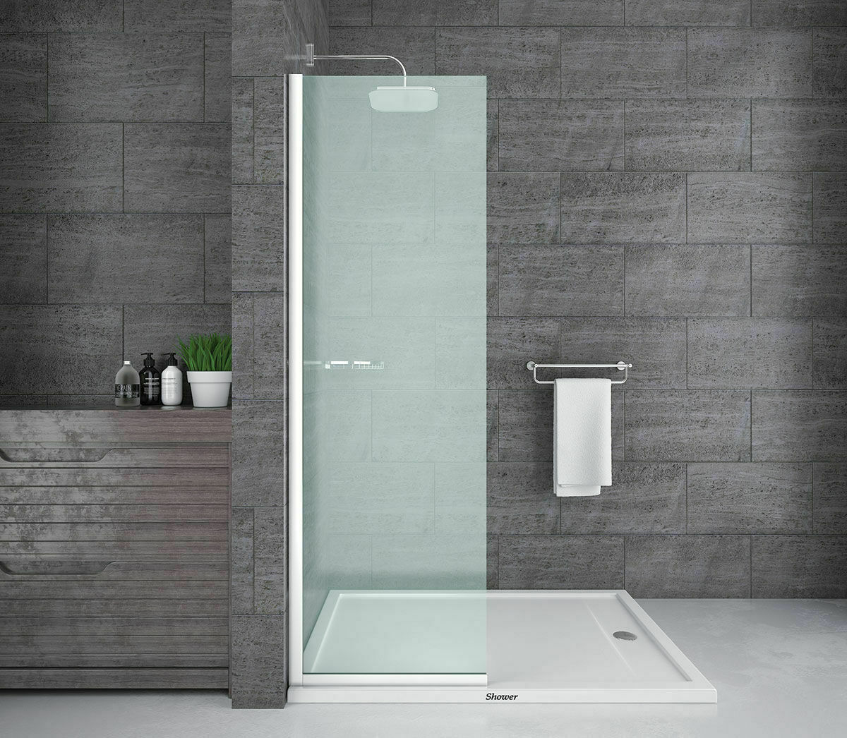 Shower Joy 110 cm 1 Sabit Tekne Üzeri Yarım Kanat Kabin