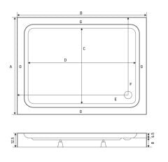 Shower 100x130 Riva Dikdörtgen Monoblok Duş Teknesi