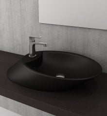 Bocchi | Vessel Tezgah Üstü Lavabo 72 cm Mat Siyah