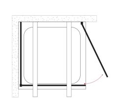 Shower Special 85x85 Ön Cephe Sabit, Yandan Girişli, Kare Kabin