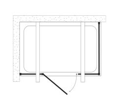 Shower Special 70x130 2 Sabit 1 Açılır Yan Panelli, Ön Cephe Girişli, Dikdörtgen Kabin