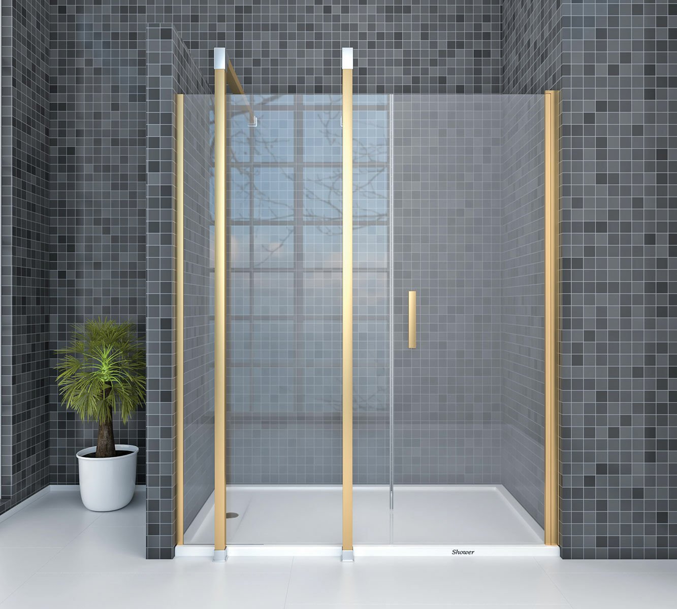 Shower Special 80 cm İki Duvar Arası 1 Sabit 1 Açılır Kabin