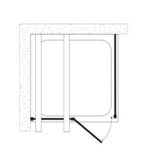 Shower Special 100x100 1 Sabit 1 Açılır Yan Panelli Ön Cephe Girişli Kare Kabin