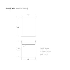 Shower Loft 50 cm Banyo Dolabı Antrasit