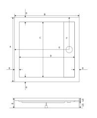 Shower 90x90 Drop Kare Monoblok Duş Teknesi (h:8 cm)