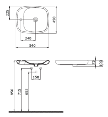 Bocchi Fenice Çanak Lavabo 55 cm Mat Kaşmir