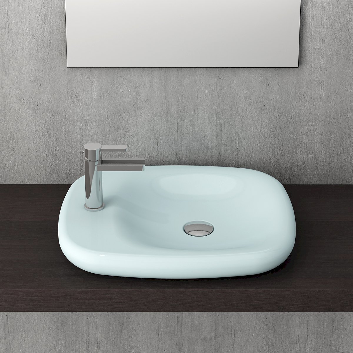 Bocchi Fenice Çanak Lavabo 55 cm Mat Buz Mavi