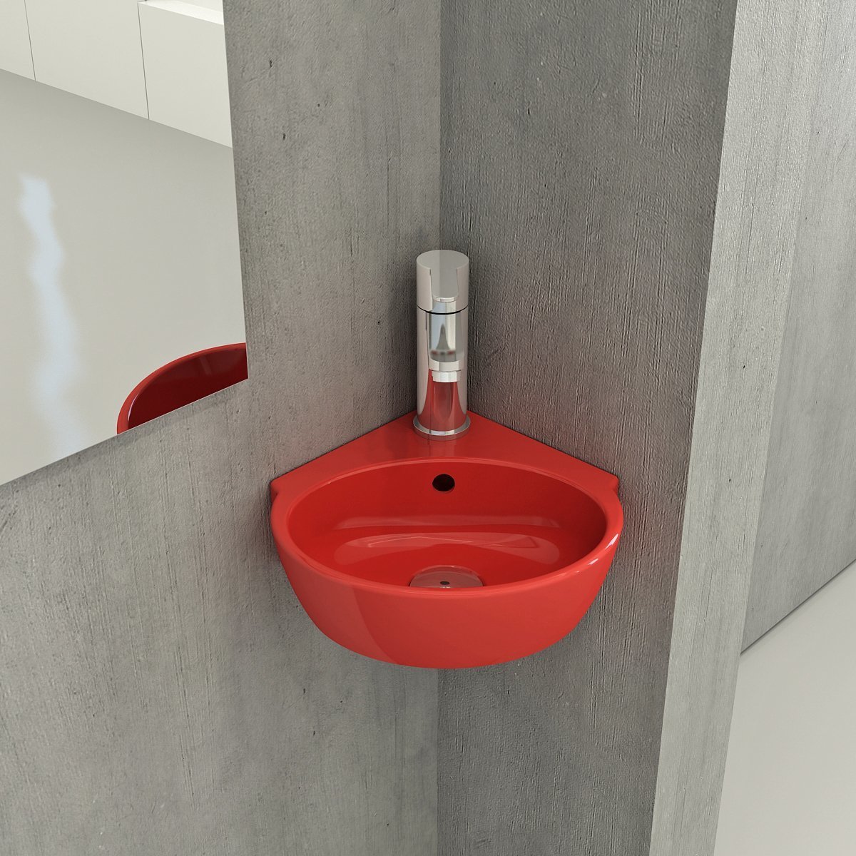 Bocchi | Taormina Arch 30 cm Köşe Lavabo Parlak Kırmızı