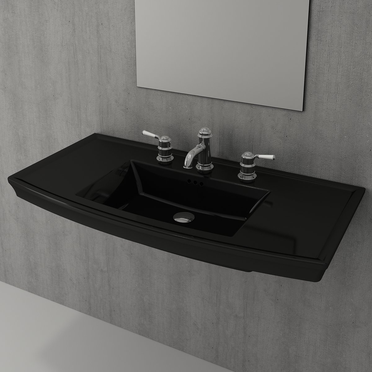 Bocchi Lavita lavabo 100 cm Parlak Siyah