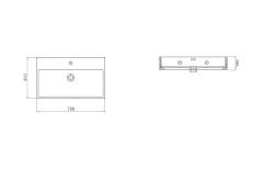 Esvit Lapino Daphne 70 cm Tezgah Üstü Lavabo