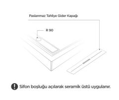 Shower 70x180 Drop Dikdörtgen Monoblok Duş Teknesi (h:8 cm)