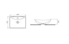 Esvit Lapino Vitale 60 cm Tezgah Üstü Lavabo