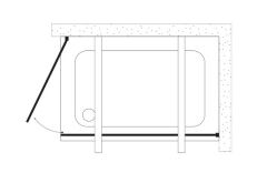Shower Special 100x140 Ön Cephe Sabit, Yandan Girişli, Dikdörtgen Kabin