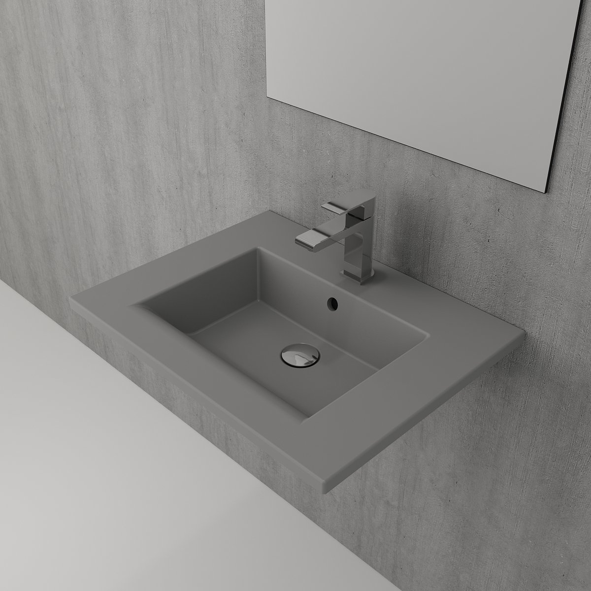 Bocchi | Milano 60 cm Etajerli Lavabo Mat Gri