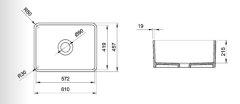 Bocchi | Lavello Yeni Desenli Mutfak Eviyesi 61 cm Parlak Beyaz