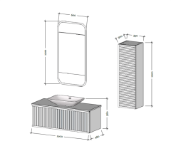 Bagnora Odin 100 cm Banyo Dolabı Siyah