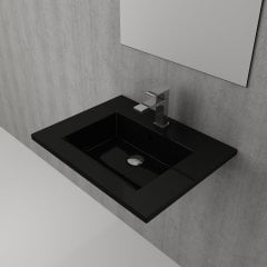 Bocchi | Milano 60 cm Etajerli Lavabo Parlak Siyah