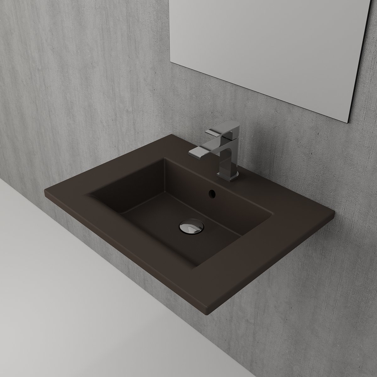 Bocchi | Milano 60 cm Etajerli Lavabo Mat Kahve