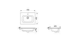 Esvit Lapino Piano 61 cm Mobilya Uyumlu Lavabo
