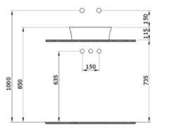 Bocchi Sottile Slim Line Yuvarlak Lavabo 38 cm Parlak Siyah