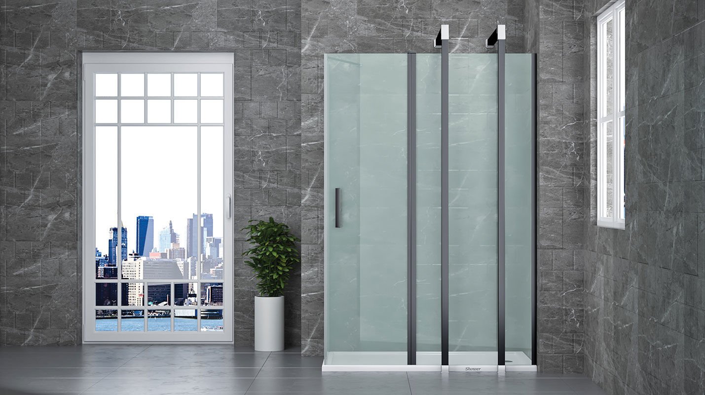 Shower Special 90x130 1 Sabit 1 Açılır Yan Panelli, Ön Cephe Girişli, Dikdörtgen Kabin