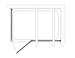 Shower Special 90x130 1 Sabit 1 Açılır Yan Panelli, Ön Cephe Girişli, Dikdörtgen Kabin
