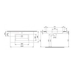 Bocchi | Milano 100 cm Etajerli Lavabo Mat Gri