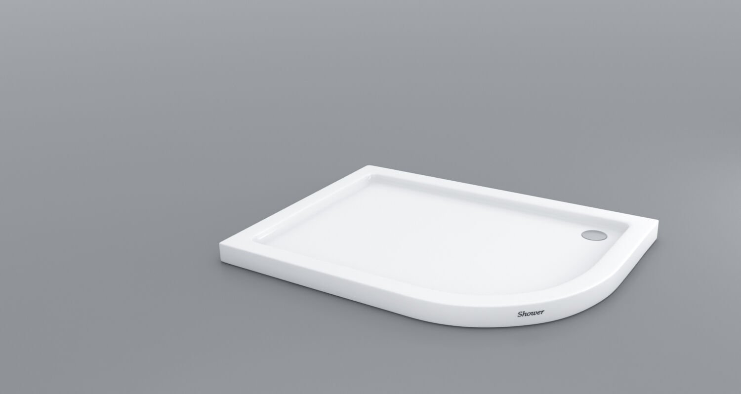 Shower 70x100 Allison Oval Asimetrik Flat Duş Teknesi (h:7 cm)