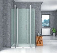 Shower Special 70x180 2 Sabit 1 Açılır Yan Panelli, Ön Cephe Girişli, Dikdörtgen Kabin