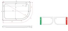 Shower 90x140 Allison Oval Asimetrik Flat Duş Teknesi (h:7 cm)