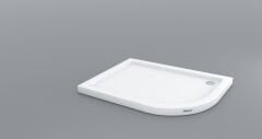 Shower 90x140 Allison Oval Asimetrik Flat Duş Teknesi (h:7 cm)