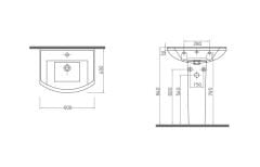 Esvit Lapino Sedef 60 cm Lavabo + Kolon Ayak