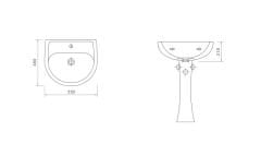 Esvit Lapino Platin 55 cm Lavabo + Kolon Ayak