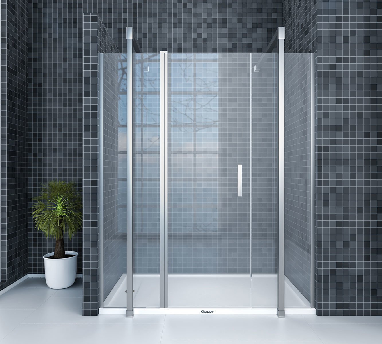 Shower Special 190 cm İki Duvar Arası 2 Sabit 1 Açılır Kabin