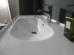 Turkuaz Arya 120 cm Etajerli Lavabo