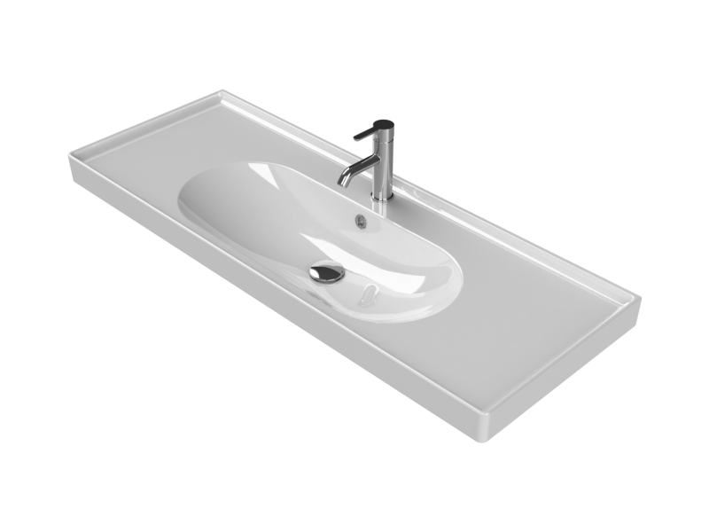 Turkuaz Arya 120 cm Etajerli Lavabo