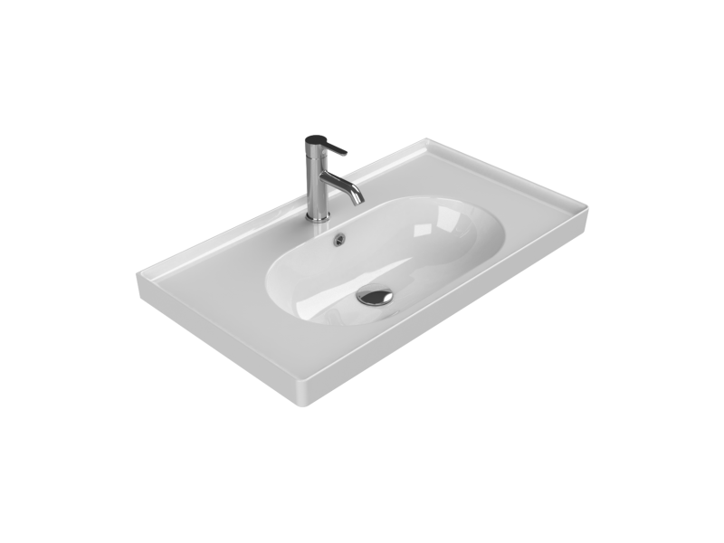 Turkuaz Arya 80 cm Etajerli Lavabo