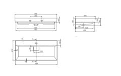 Turkuaz Sharp 100 cm Etajerli Lavabo