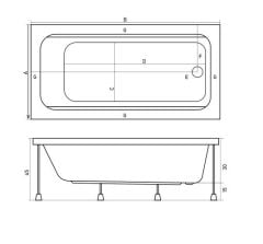 Shower Frila 90x180 Dikdörtgen Mini Küvet