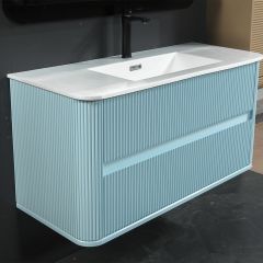 Bagnora Curved Buz mavisi 120 cm Banyo Dolabı