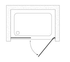 Shower Mars 80X100 1 Sabit 1 Açılır Yan Panelli Tekne Üzeri Kabin