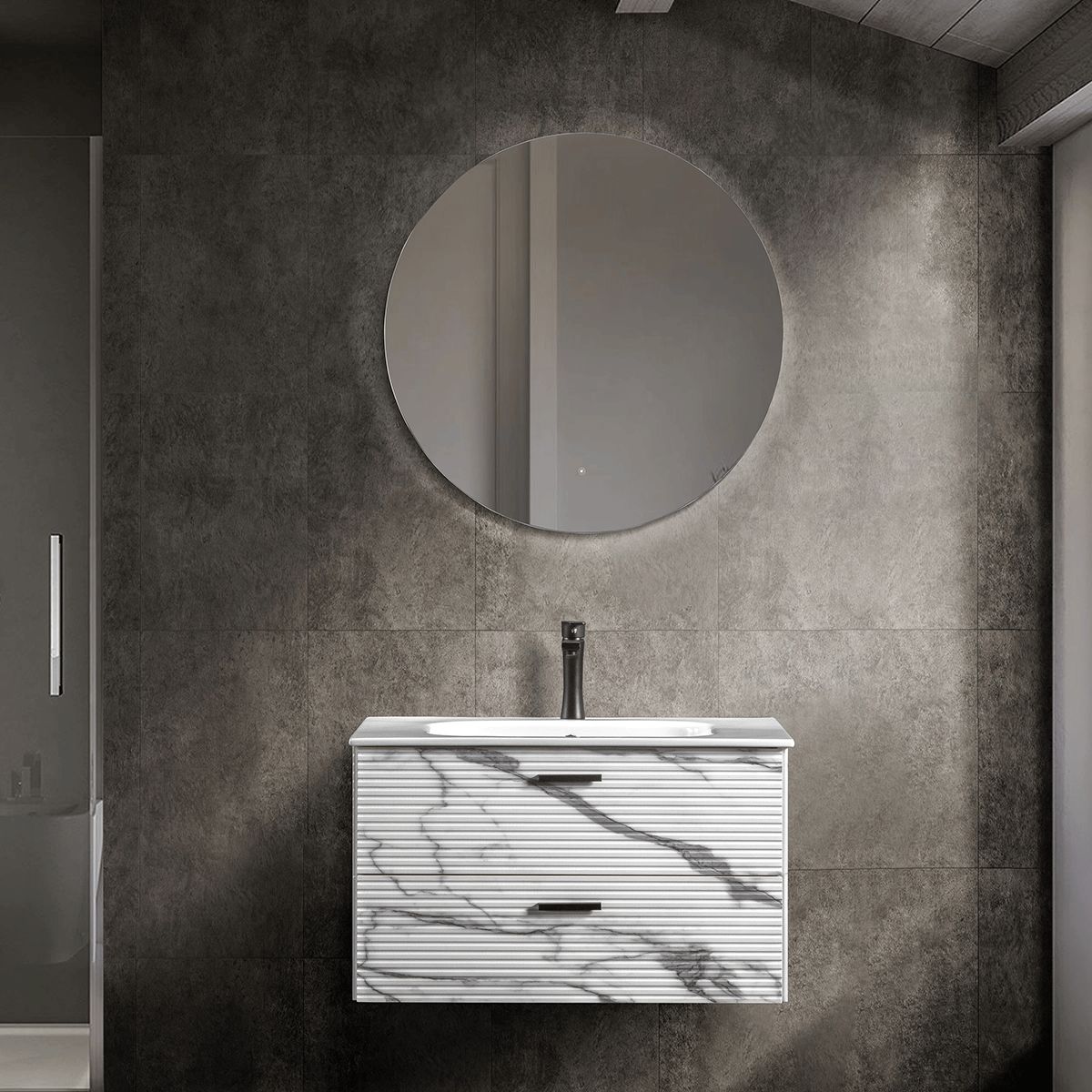 Bagnora Carrara 80cm Corchia Banyo Dolabı