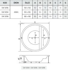 Shower Anka 165x165 Oturmalı Özel Küvet