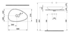 Bocchi | Etna Çanak Lavabo 58 cm Mat Bronz