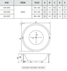 Shower Anka 150x150 Düz Oturmasız Jakuzi