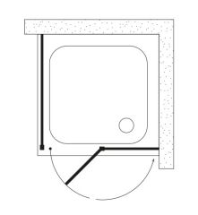 Shower Original 95X95 1 Sabit  1 Açılır Yan Panelli Tekne Üzeri Kare Kabin