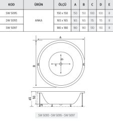 Shower Anka 165x165 Düz Oturmasız Jakuzi