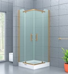 Shower Original 95x95 2 Sabit 2 Açılır Tekne Üzeri Kare Kabin