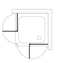 Shower Original 95x95 2 Sabit 2 Açılır Tekne Üzeri Kare Kabin